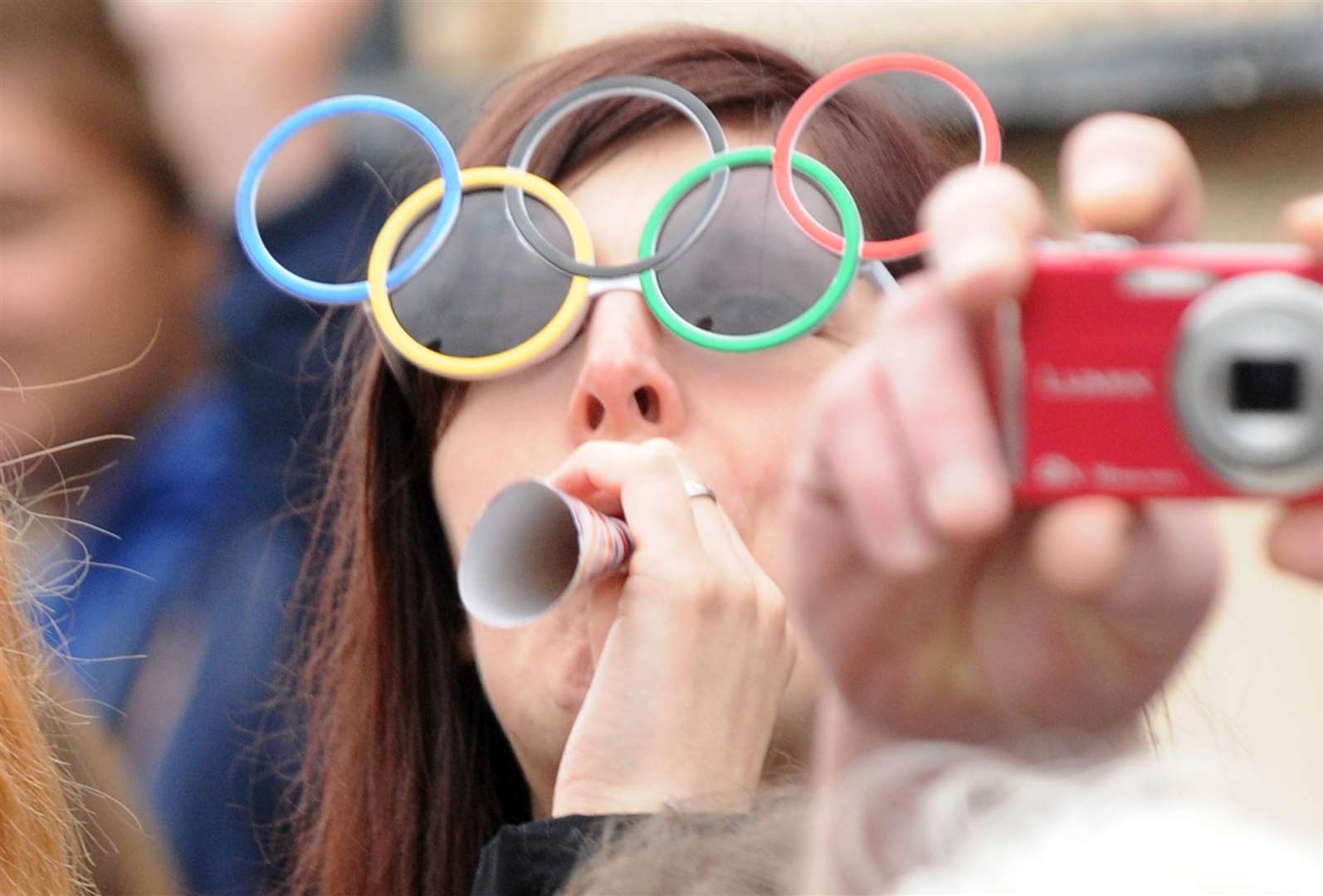 Sporting special Olympic sunglasses in Hythe