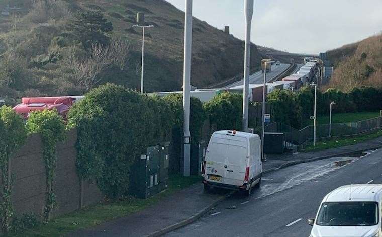 Hayley's house looks out onto the A20