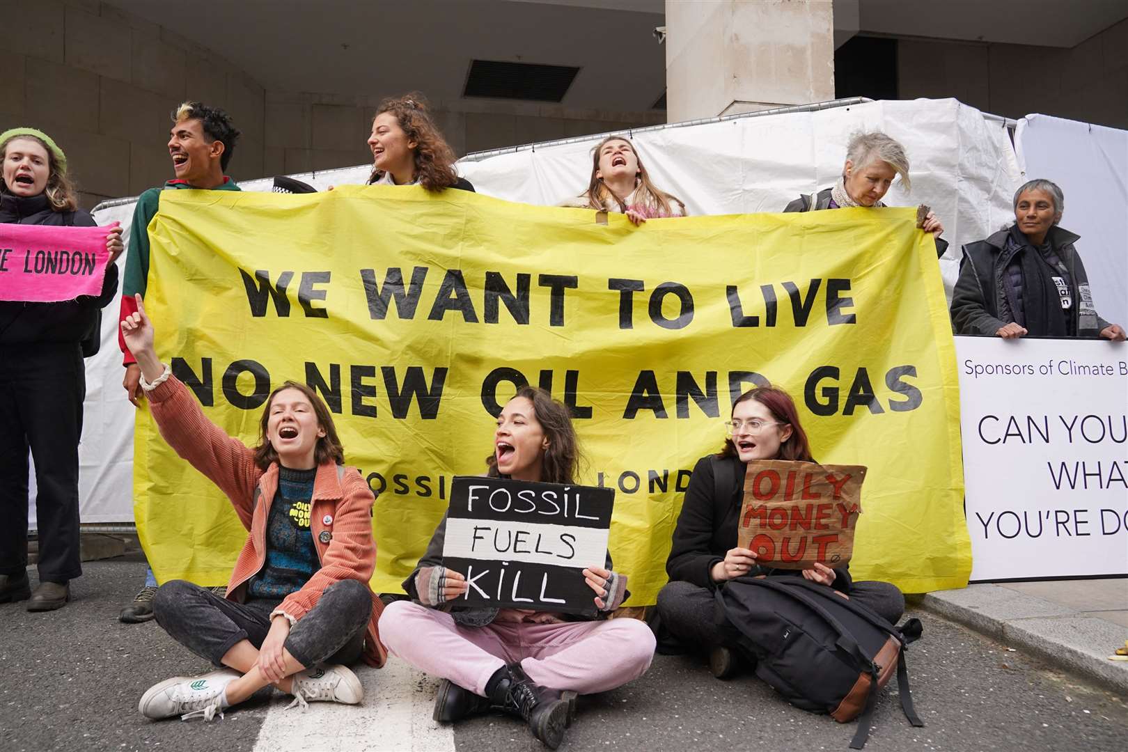 Protesters attempted to block access to the InterContinental Hotel on Park Lane (Lucy North/PA)