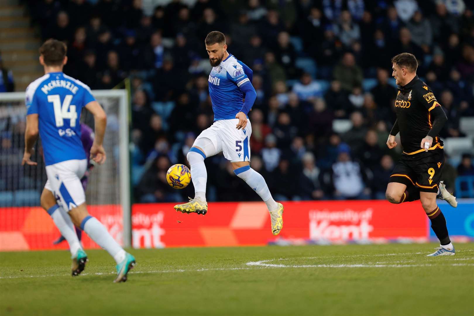 Max Ehmer for Gillingham against Bradford City Picture: @Julian_KPI