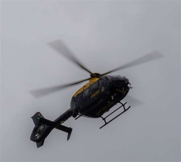 A police helicopter was sent to the incident. Stock picture