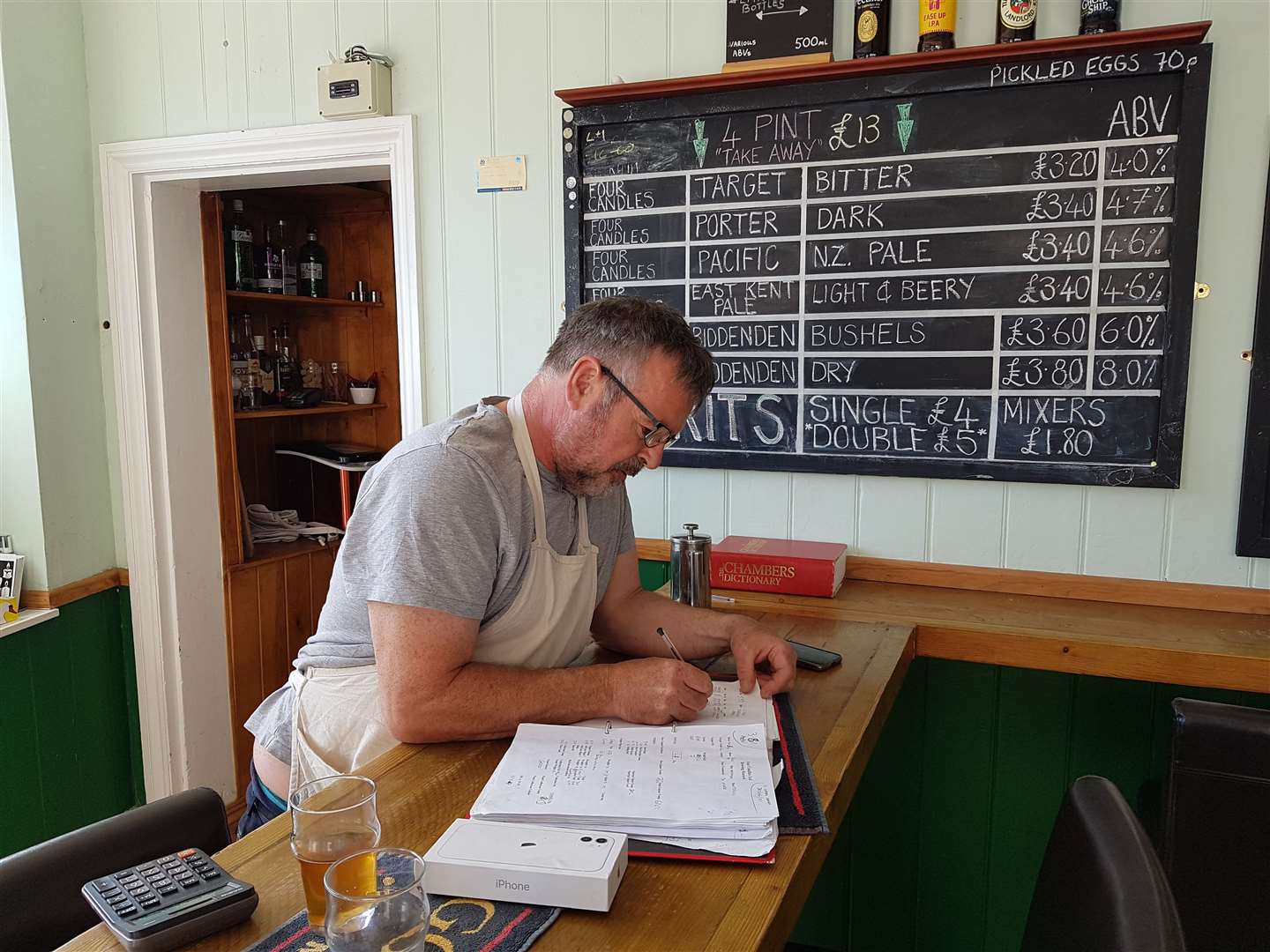 Mike Beaumont, landlord of the Four Candles, updates his brewing records