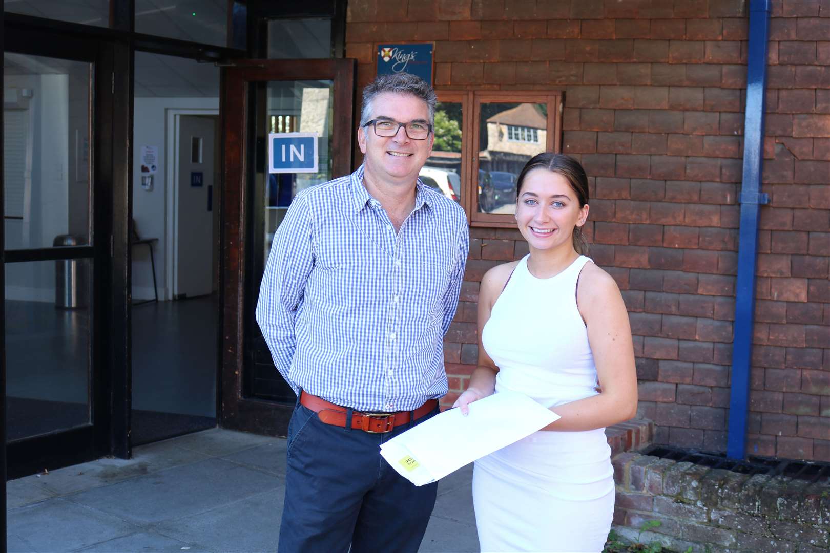 King's School principal Ben Charles with Phoebe Relf