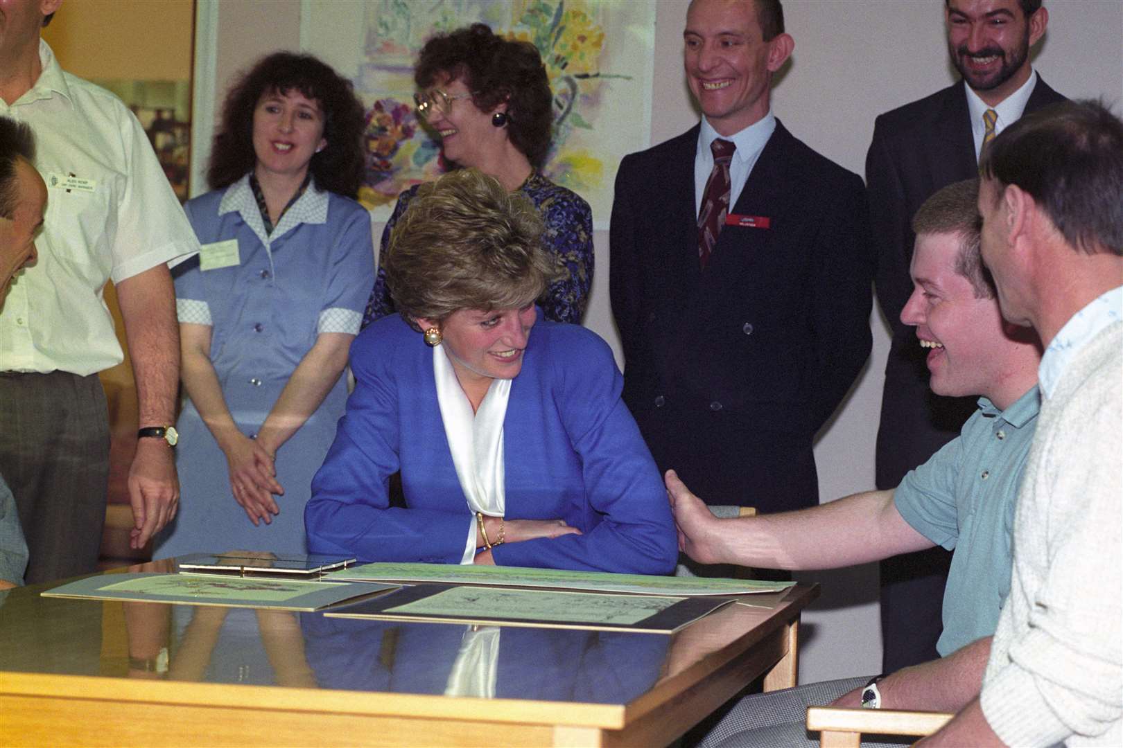 Diana visiting an Aids hospice in east London (Martin Keene/PA)