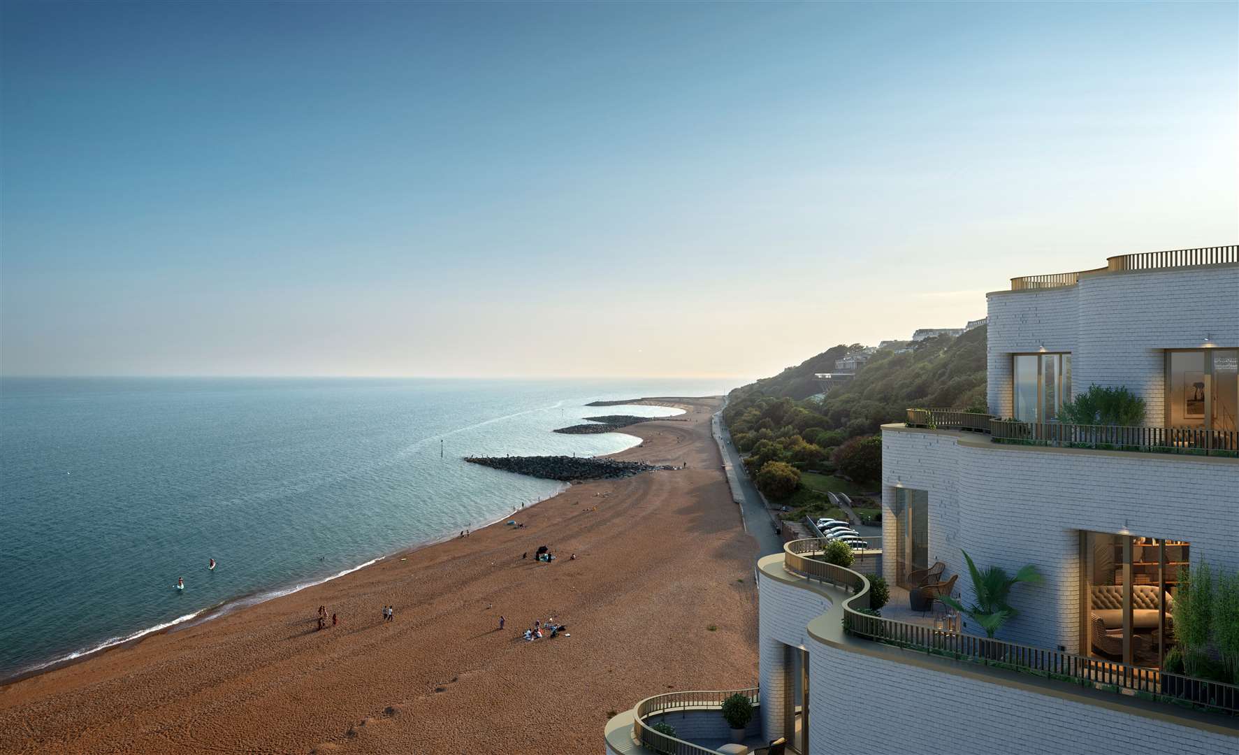 All the Folkestone Shoreline townhouses have roof terraces. Picture: Folkestone Harbour Seafront Development Company