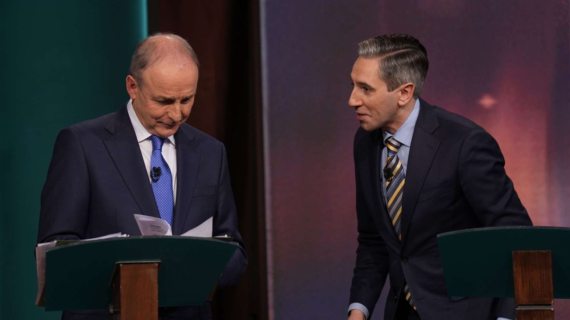 Fianna Fail leader Micheal Martin (left) and Fine Gael leader Simon Harris could take turns in the job of taoiseach in the next coalition (Niall Carson/PA)