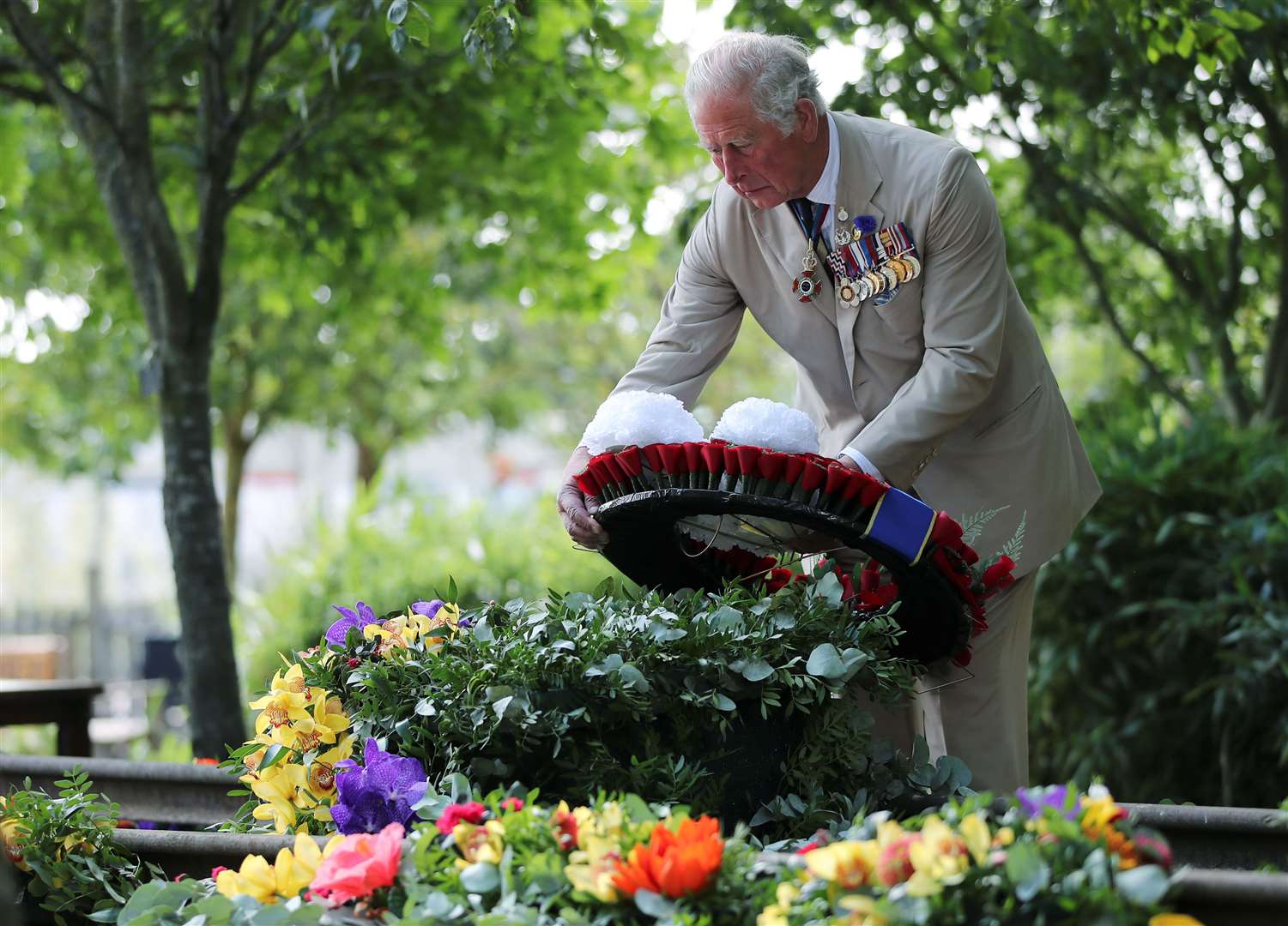 Charles laid a wreath (Molly Darlington/PA)