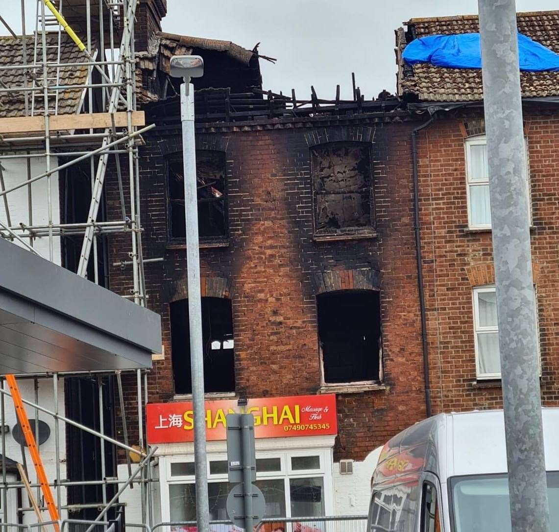 The aftermath of the fire at Barden Road, Tonbridge Picture: James Phillips