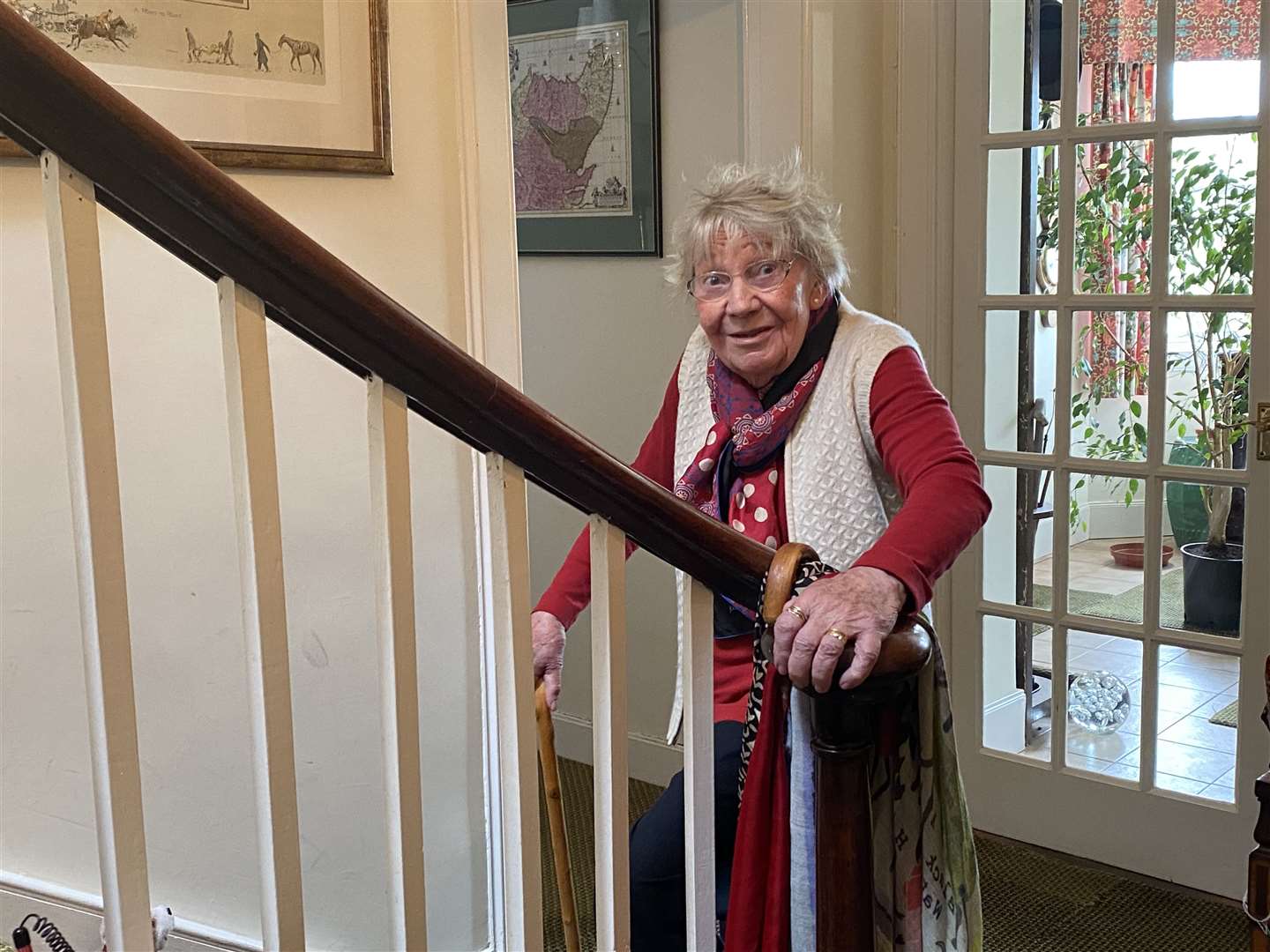 Margaret Payne was inspired by Sir Tom to climb the equivalent of a mountain on her stairs for charity (Nicky McArthur/PA)