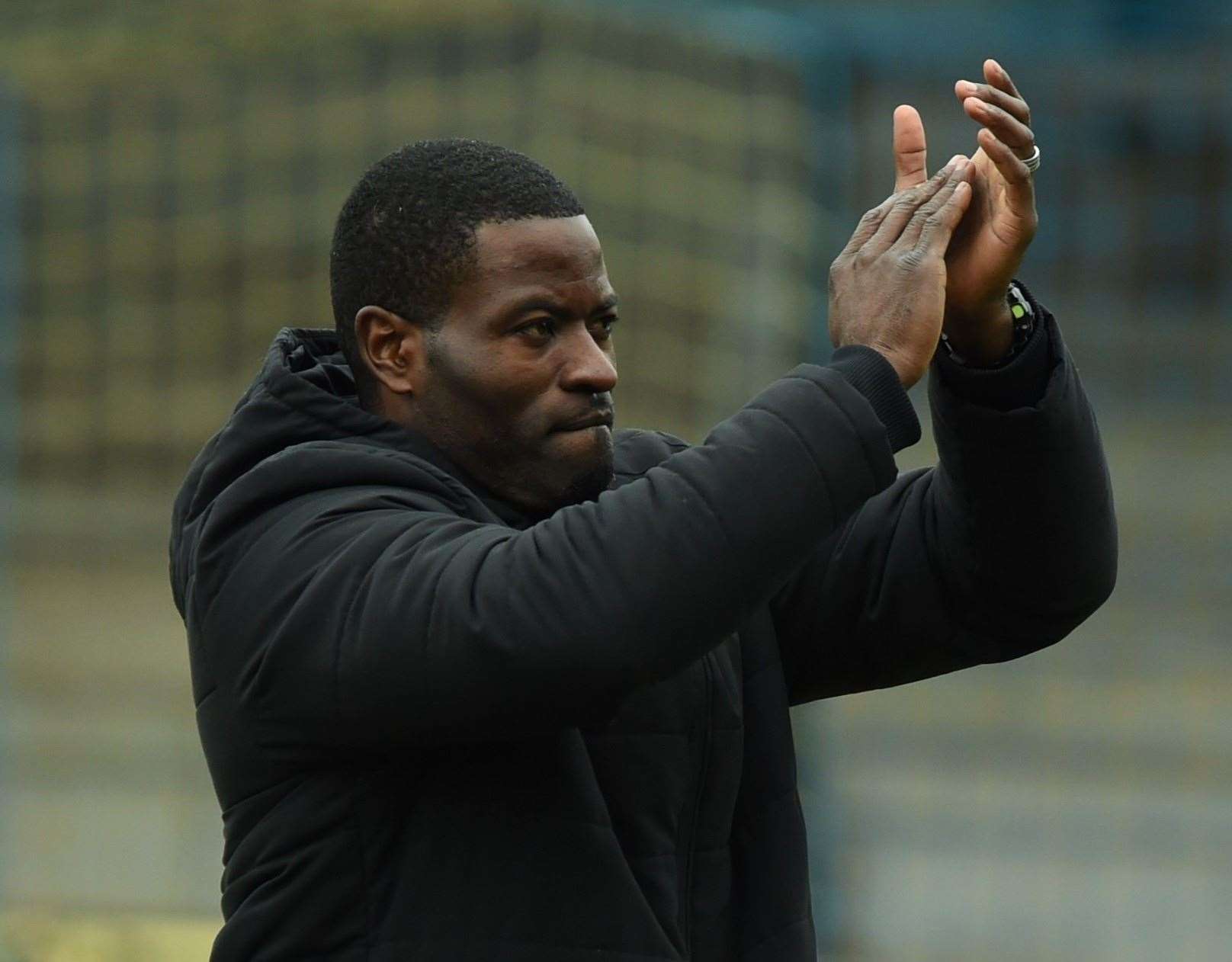 Maidstone United manager George Elokobi. Picture: Steve Terrell