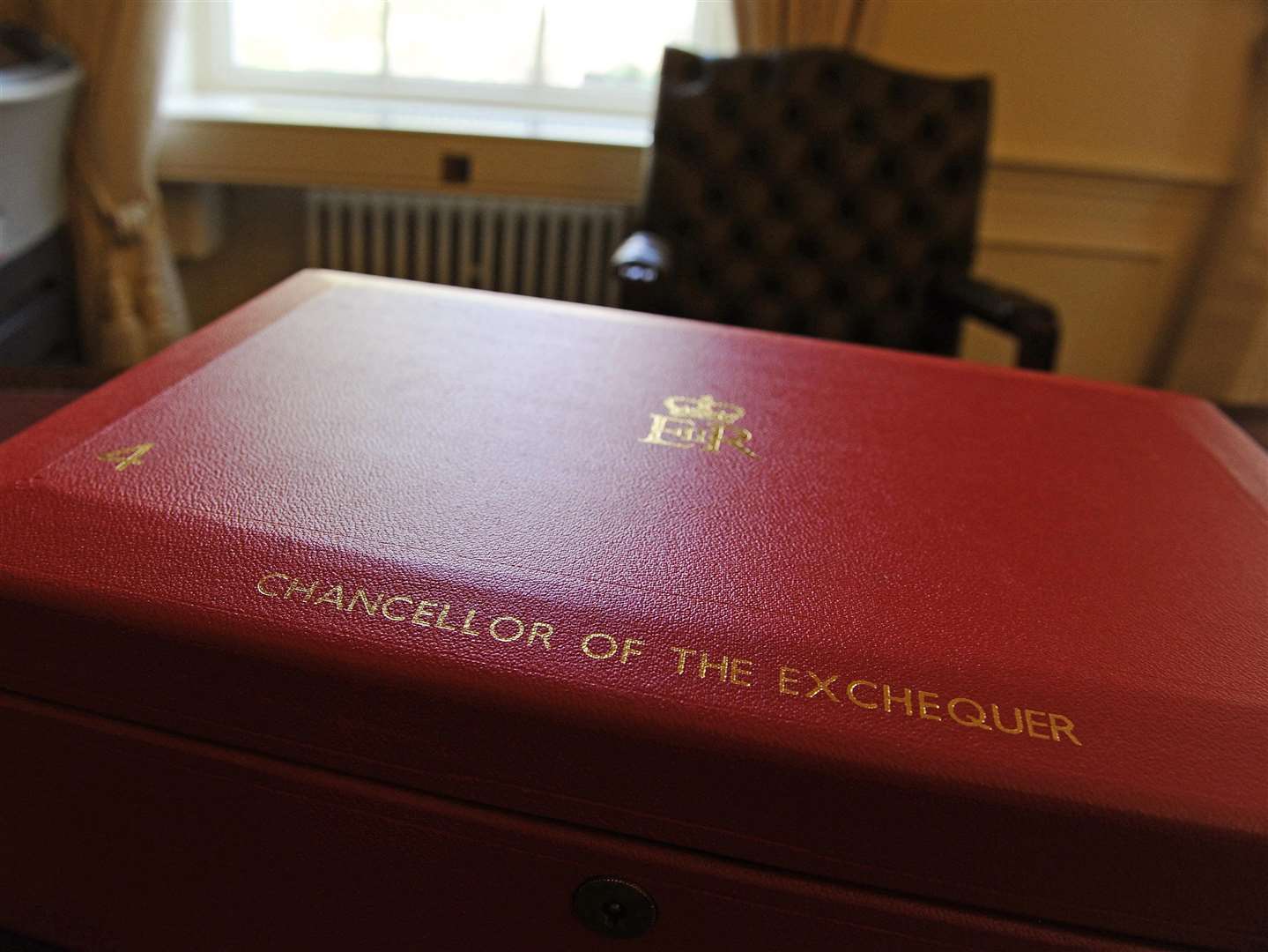 A red briefcase at 11 Downing Street (Carl de Souza/PA)