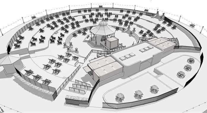 Planning permission has been given to renovate the oval bandstand in Cliftonville, Margate. A CGI of how the bandstand and amphitheatre will look when work is complete. Picture: GRASS Cliftonville CIC