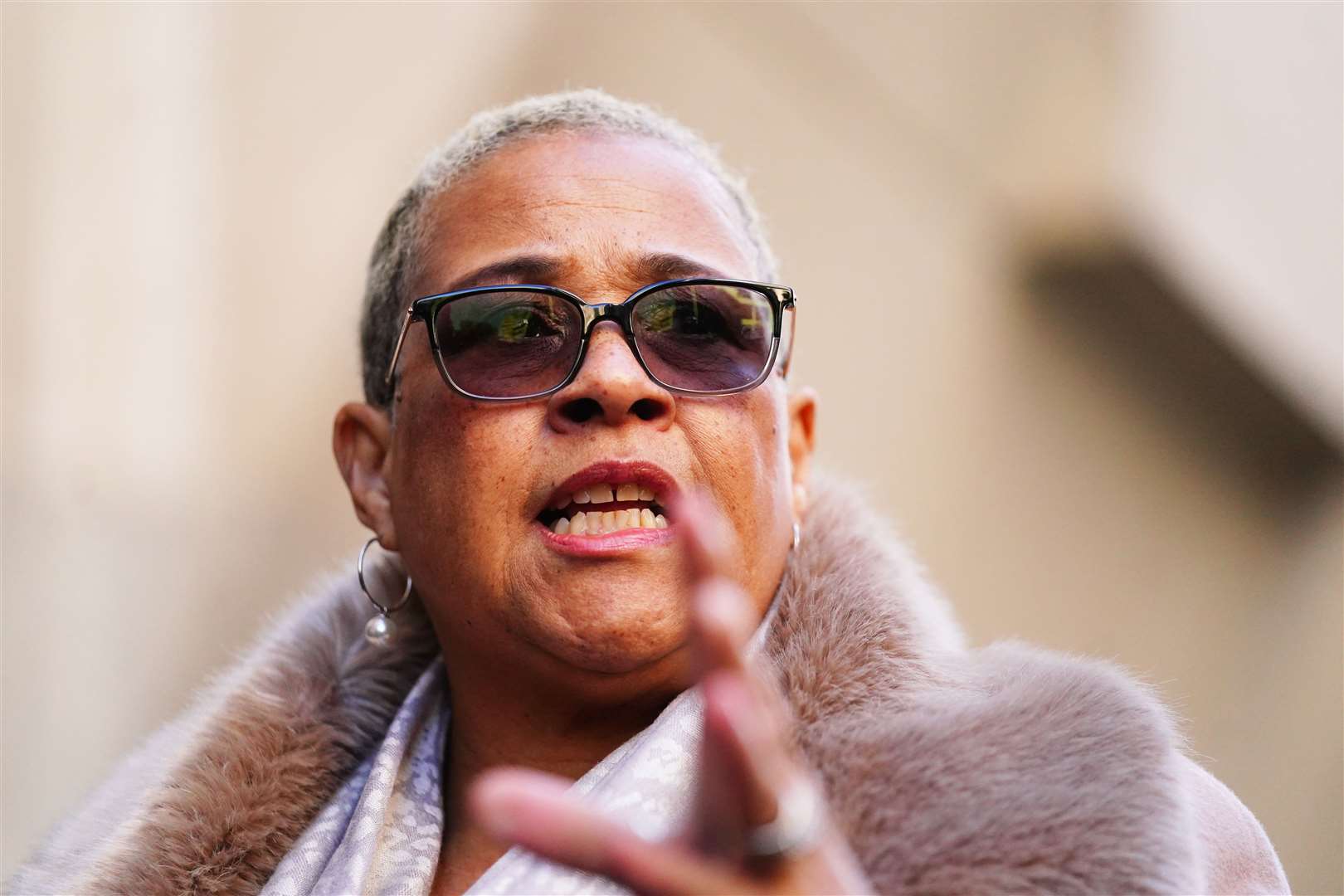 Mina Smallman, the mother of Nicole Smallman and Bibaa Henry, outside the Old Bailey in London (Victoria Jones/PA)