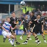 Darren Ambrose flicks the ball on. Picture: Barry Goodwin