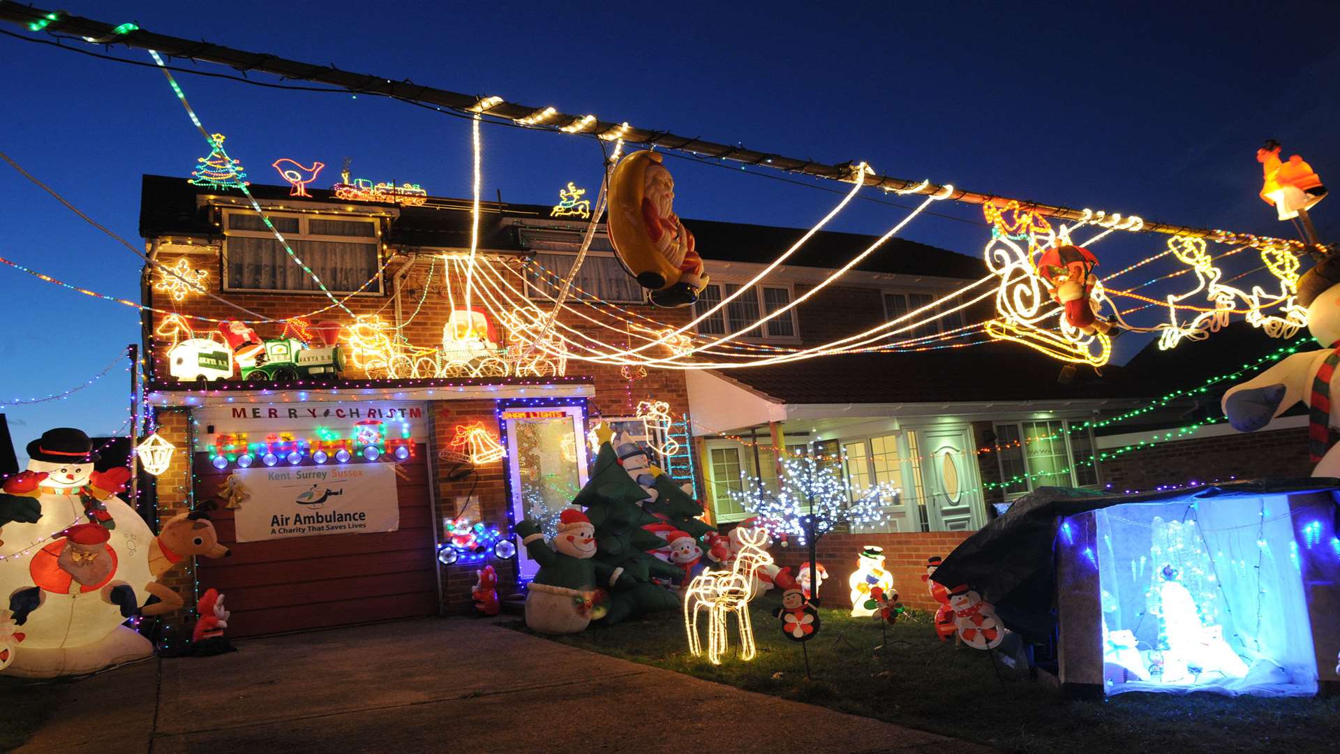 The illuminations on Andy Broad's Cliffe Woods home from a previous year