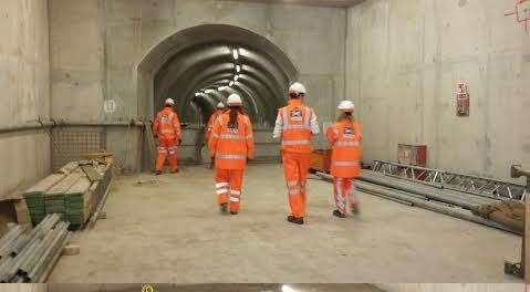 Workers have returned to the site of the Crossrail development