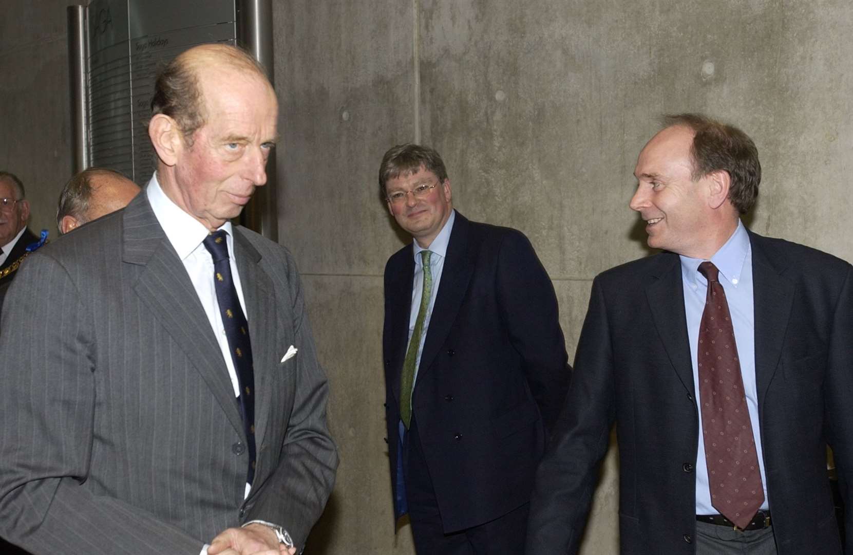 The Duke of Kent is welcomed to Saga by Roger De Haan in 2002