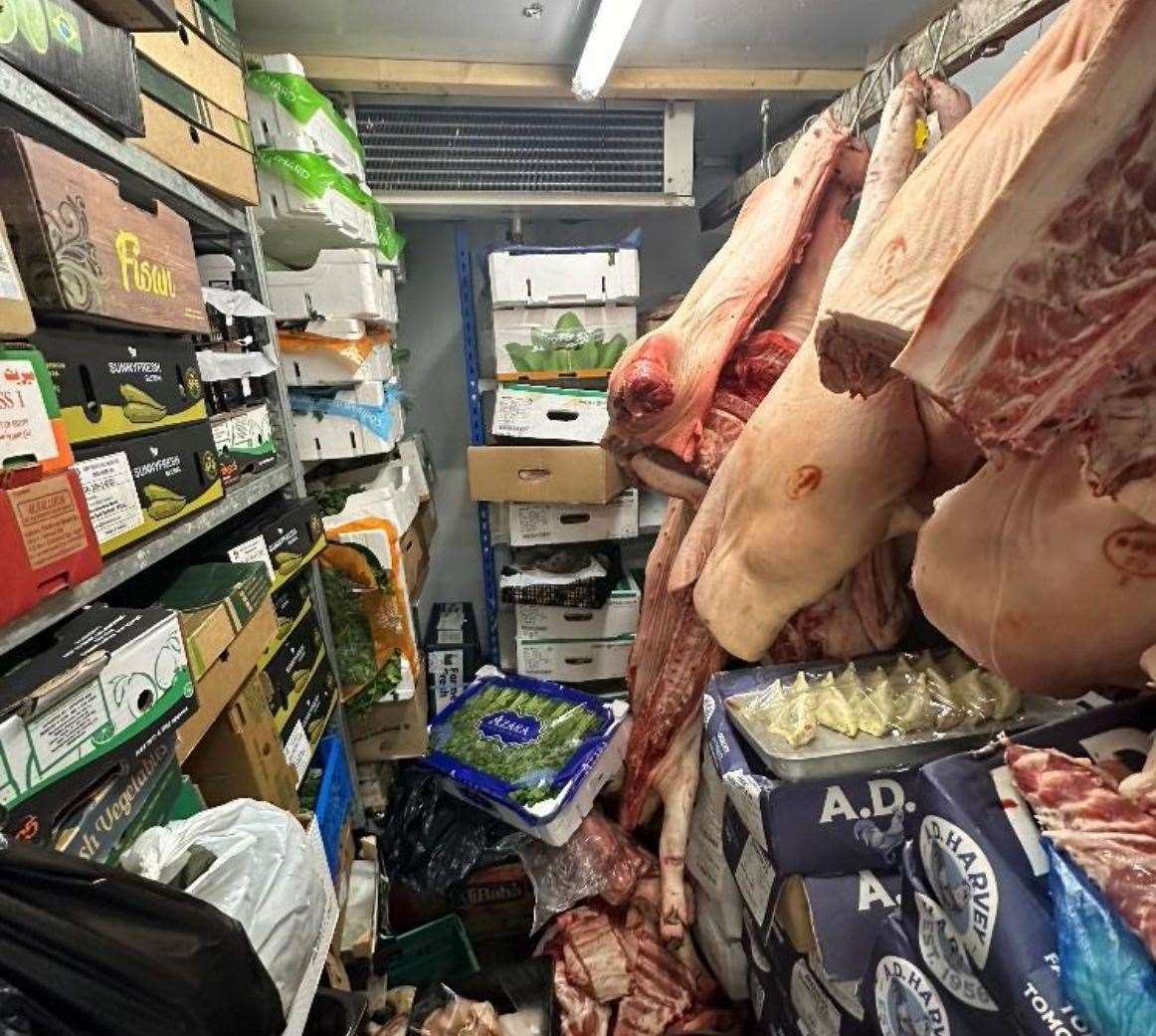 Variety Cash and Carry in Ashford found itself on the receiving end of a poor food hygiene inspection with animal carcasses and fresh produce stored just inches from each other