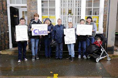 Schools merger protesters