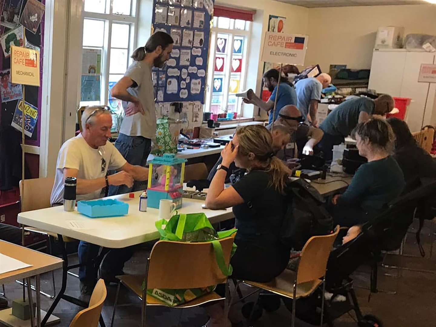 A busy scene at Tonbridge Repair Cafe