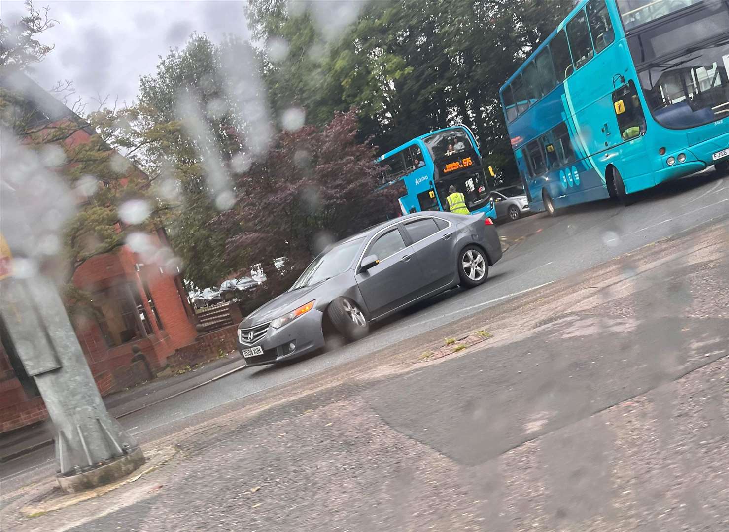 The damaged vehicle in Terrace Road, Maidstone