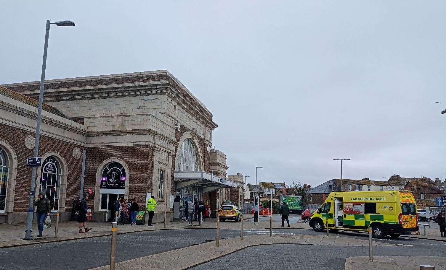 Emergency services were called to attend to a teenage girl outside a railway station in Margate