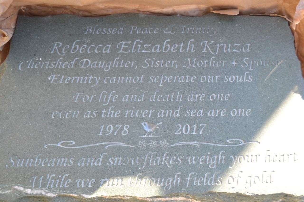 A memorial stone was laid at Nonington Church for Rebecca. Picture: Lyn Richardson