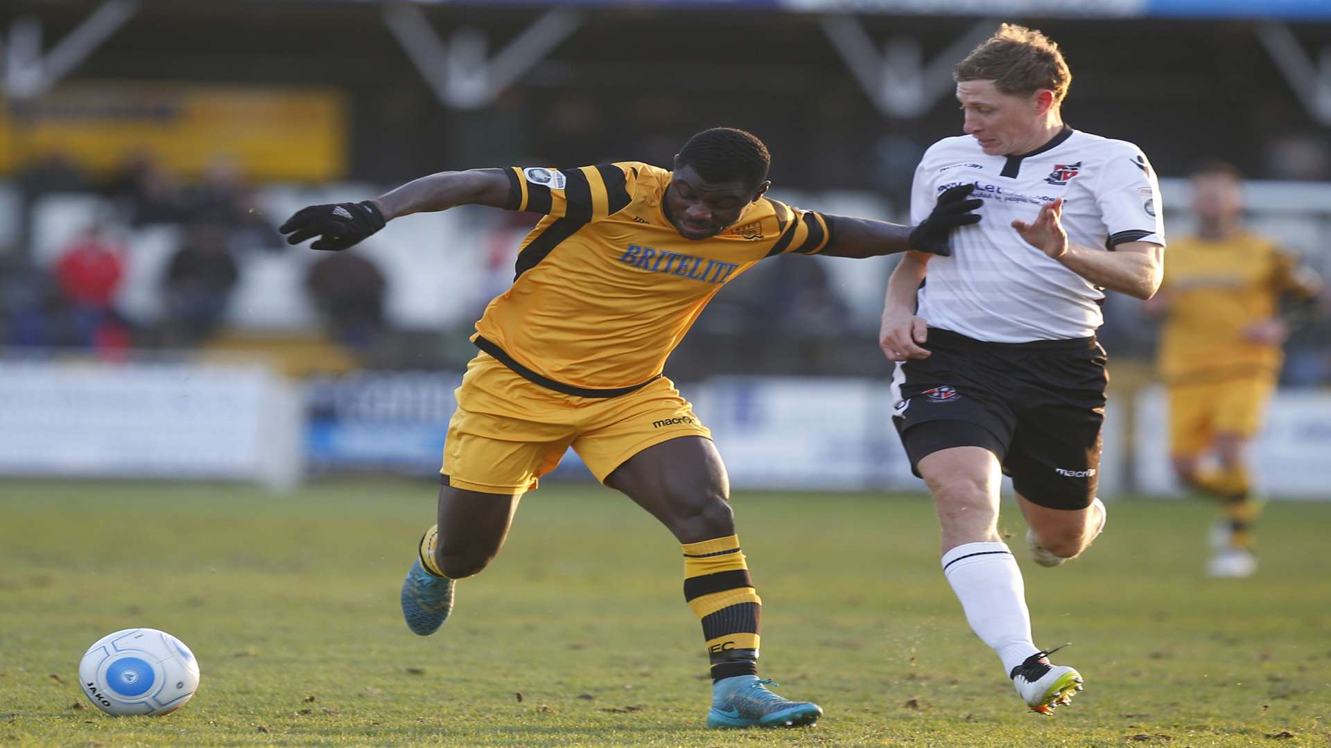 Seth Twumasi on his last Maidstone appearance at Bromley Picture: Andy Jones