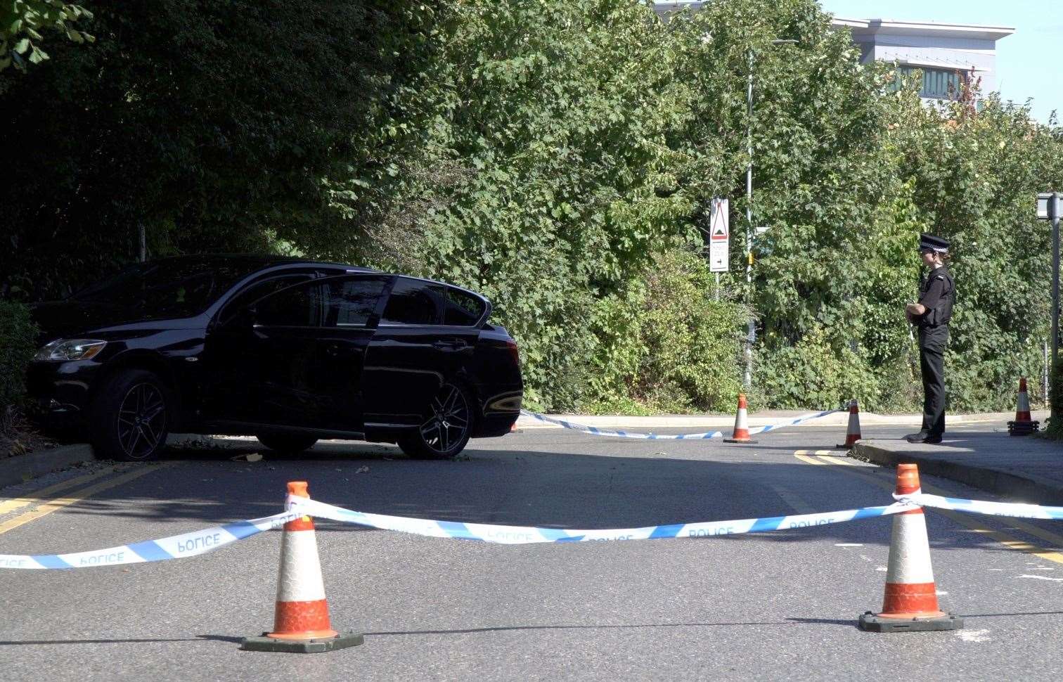 Police were called to a report that a car had struck a tree near Purser Way, Gillingham