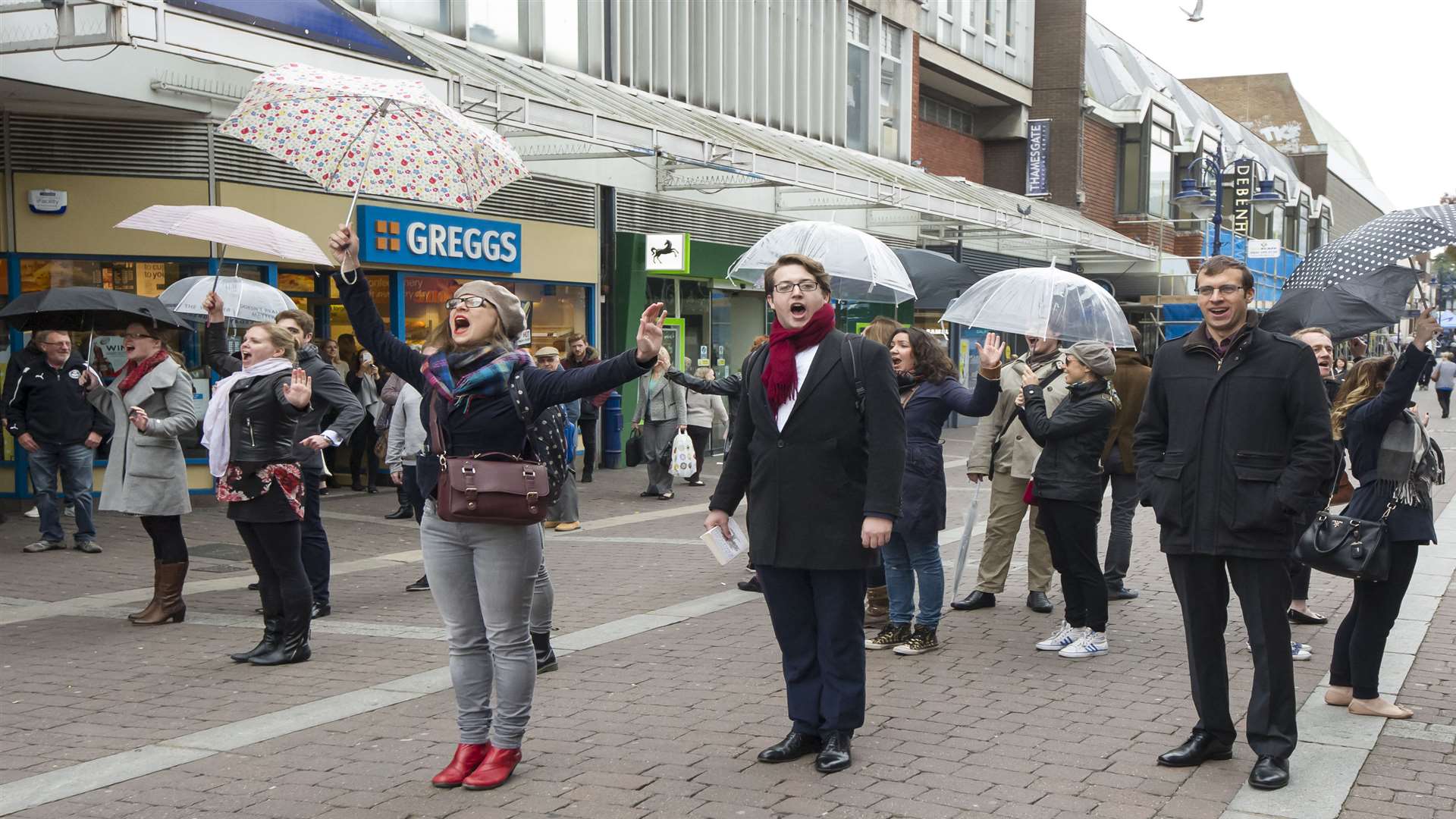 The flash mob in New Road