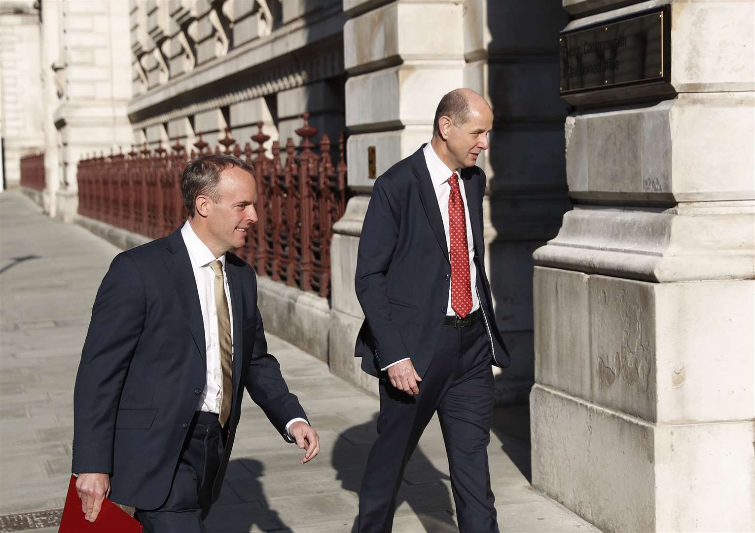 Foreign Secretary Dominic Raab with Sir Philip Barton (Alastair Grant/PA)