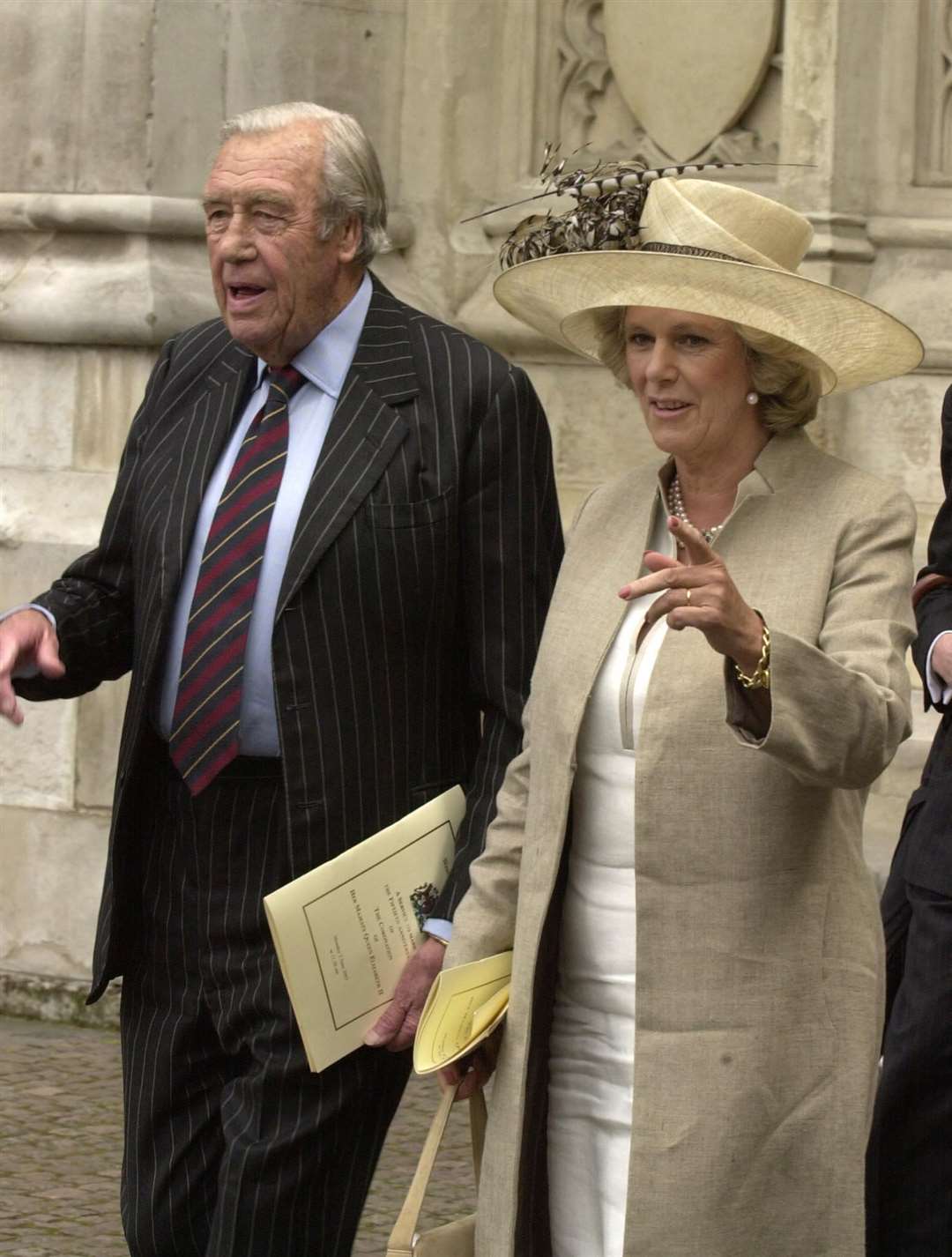 Camilla with her father, Major Bruce Shand, in 2003 (PA)