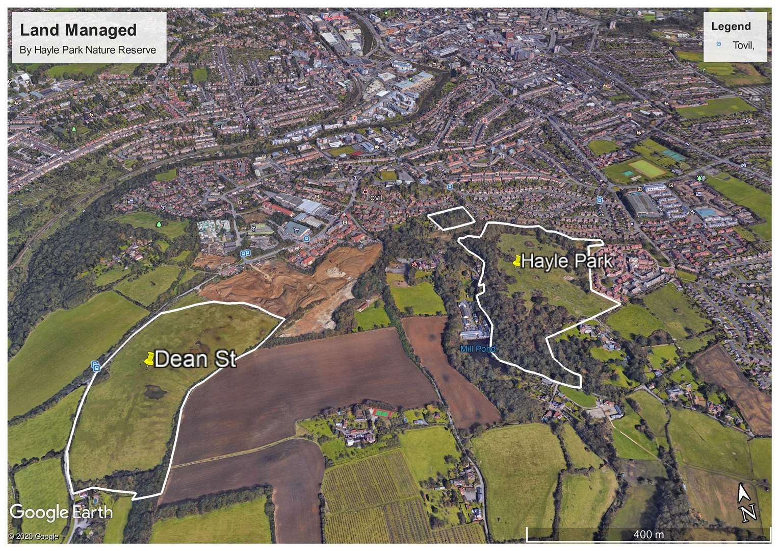 Hayle Park and the new Dean Street nature reserve