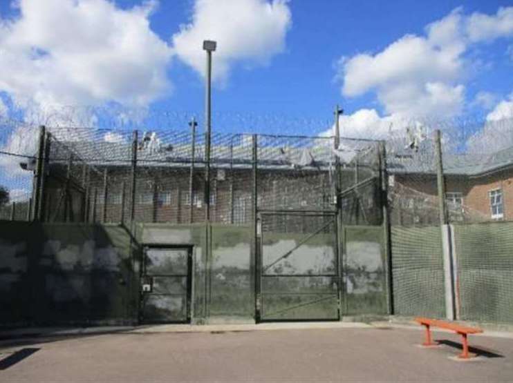 An exercise yard at Cookham Wood Young Offenders Institution