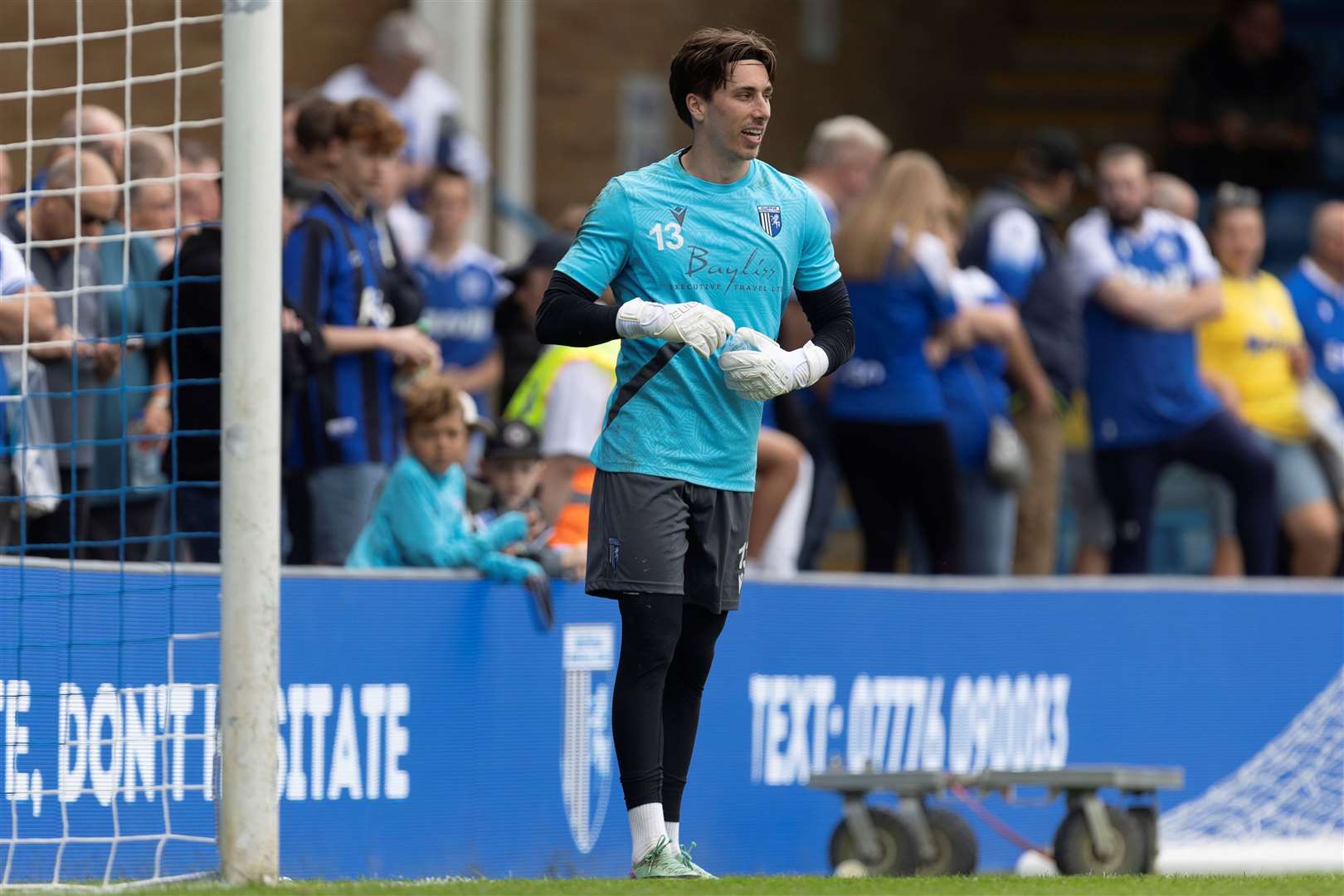 Gillingham's new signing Luca Ashby-Hammond was on the bench against Chesterfield on Saturday