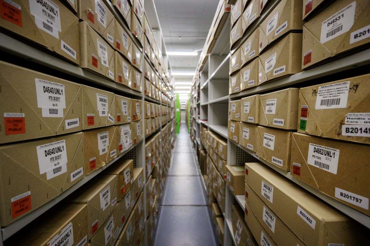 Document storage facility at the Public Records Office of Northern Ireland (Liam McBurney/PA)