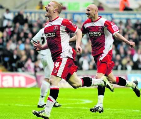 Nicky Bailey celebrates his equaliser with Jonjo Shelvey. Picture: Barry Goodwin