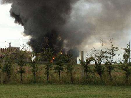 Fire at farm building in Doddington.