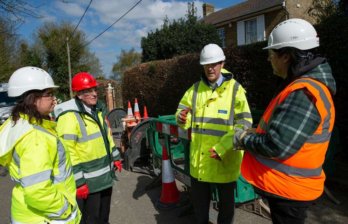 Jeremy Dufour of South East Water is pictured second from the right