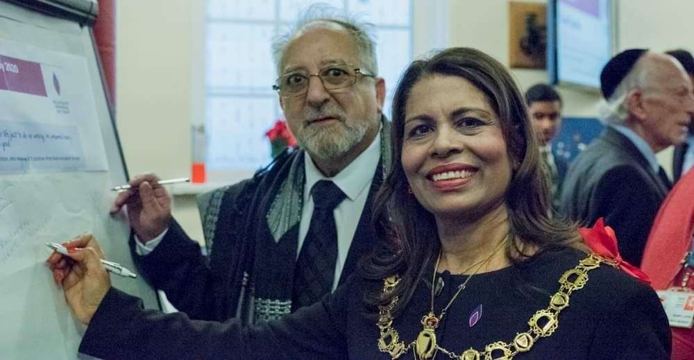 Mayor of Ramsgate, Cllr Raushan Ara with Rabbi Godfrey Fischer at a Holocaust event last year. Picture: Marie Muscat-King