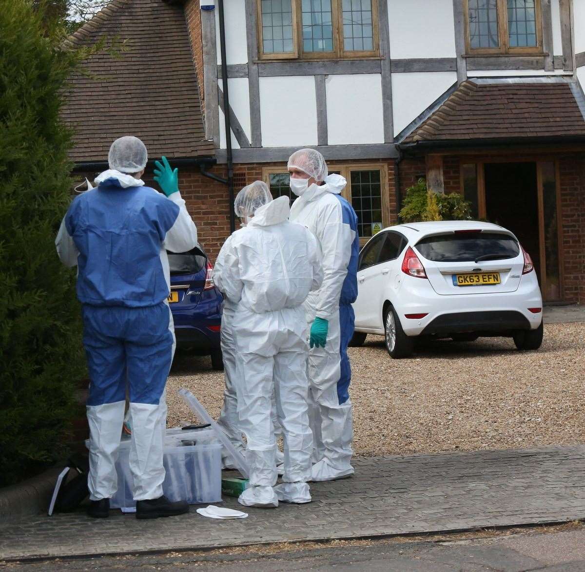 Police at the scene of a murder investigation in Oakfield Lane in Dartford. Picture: UKNiP