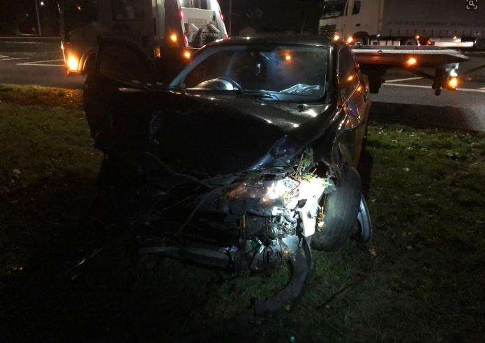 Wreckage of car which hit a tree on the A299 Thanet Way at Faversham. Picture: Kent Police (5859440)