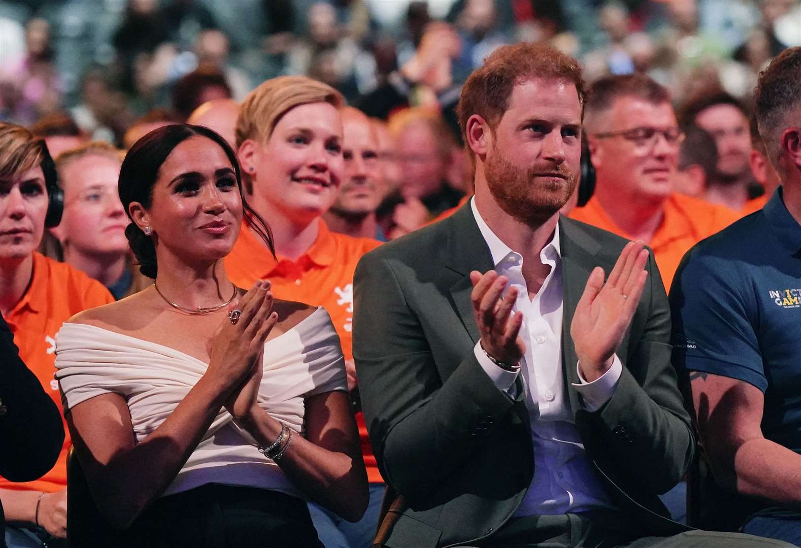 The couple watch the opening ceremony (Aaron Chown/PA)