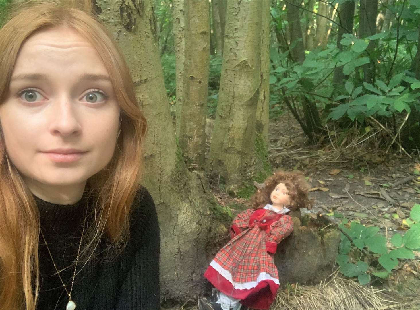 Reporter Millie Bowles sets out to find creepy dolls in King's Wood, Challock