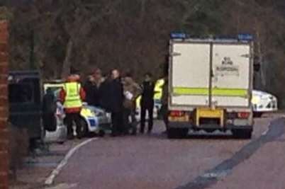 A bomb disposal team in St Radigunds car park in Canterbury. Picture: Matthew Spence