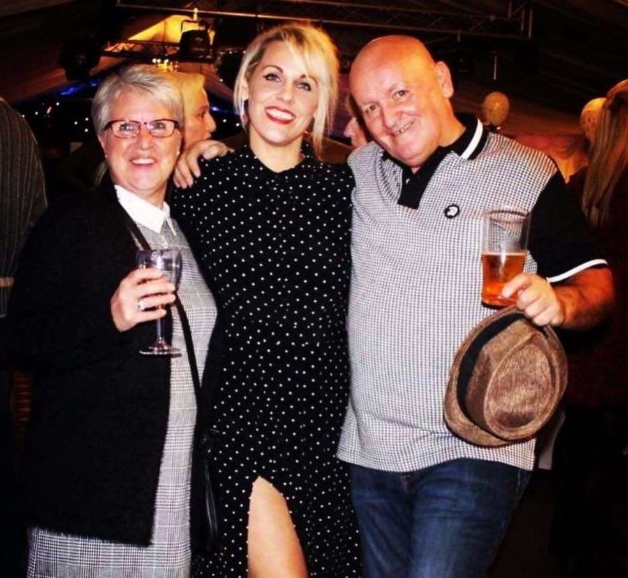 Andy Betts with wife Lesley and daughter Laura