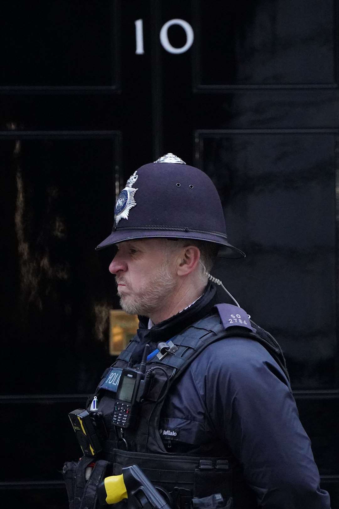 A police officer outside the door to no 10 Downing Street, London (Jonathan Brady/PA Wire)