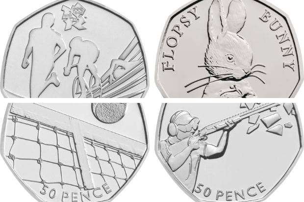 Some of the rarest 50p coins in circulation. Image: The Royal Mint.