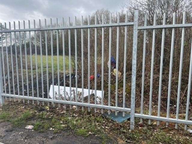 A few larger items have been dumped behind the fence. Picture: Donna Clarke