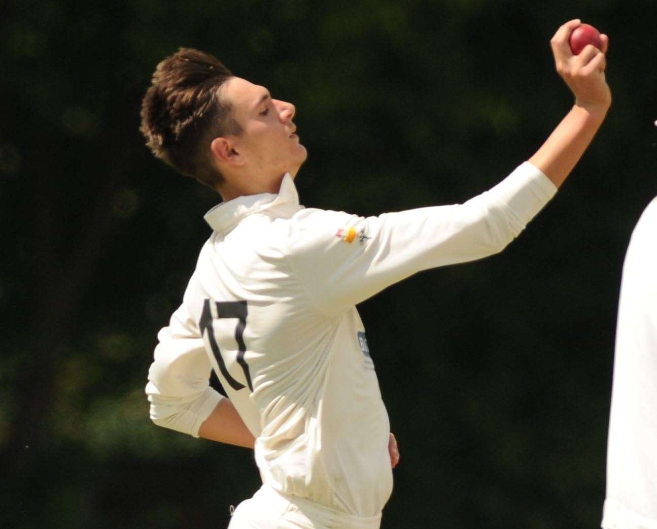 Lordswood bowler .James Anyon. Picture: Steve Crispe